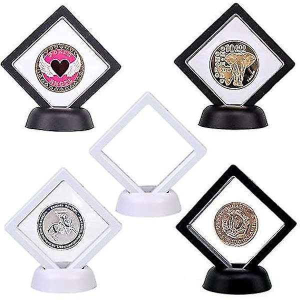 5 pcs Coin Display Box Coin Floating stand Frame holder