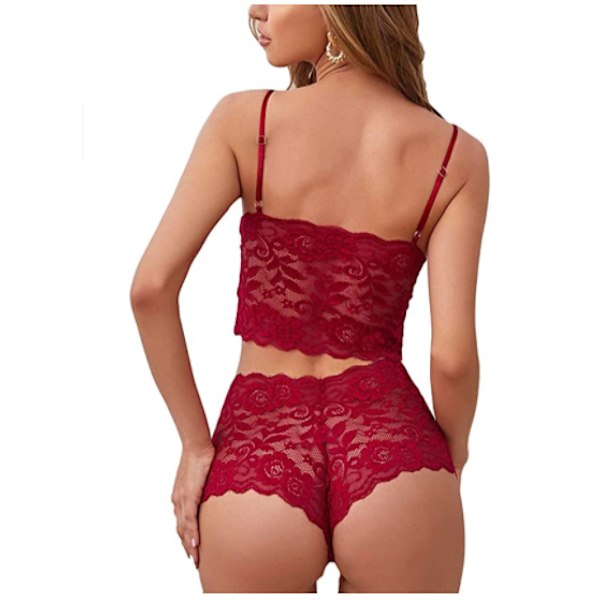 Kvinners Sexy Undertøy Set, Blonderem BH og Thong, XL