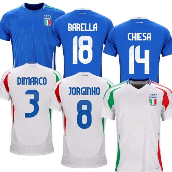 24-25 Nya Europeiska Cupen Europeiska Cupen Italien Hemma och Borta Fotbollströja Thai Edition Singel Topp style 1 L