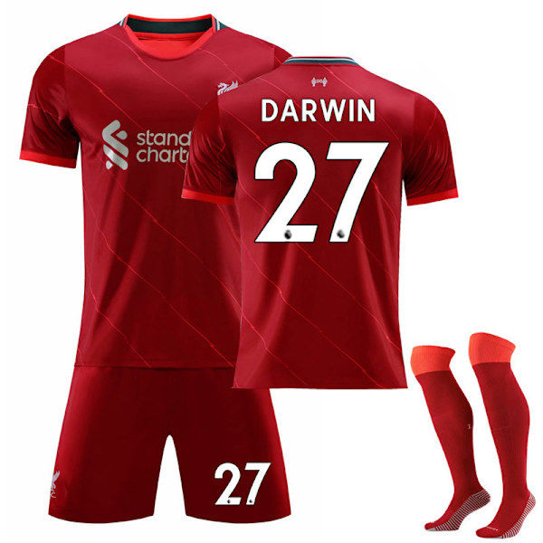 21-22 bonus kotipaita nro 11 Salah nro 10 Mane jalkapalloasu paita setti nro 27 Darwin Liverpool home number 27 with socks 16#