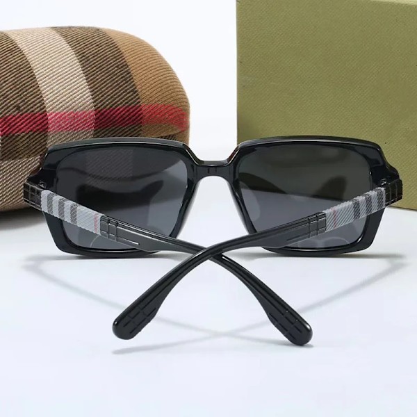 Solglasögon av högsta kvalitet med Burrey-logotyp för kvinnor och män 2024, lyxiga designerbågar med fyrkantig ram, UV400 c1 r style sunglass