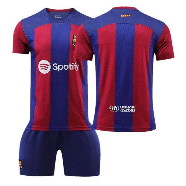 Ny Barcelona fotbollströja 23-24 nr 9 Lewandowski 7 Dembele 8 Pedri 30 Gavi nr 10 Messi tröja Size 9 with socks M
