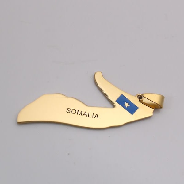 Somalia Karta Somalia Flag Halsband i rostfritt stål (60 cm på ca