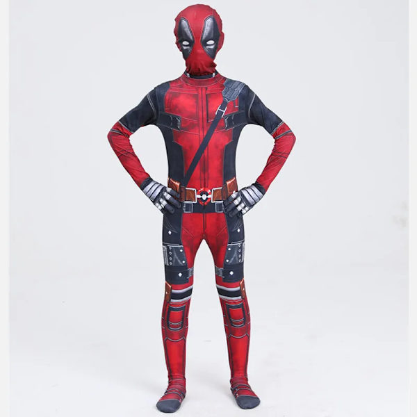 Deadpool Kostume Superhelt Cosplay Kostumer Superhelt Børne Heldragt 3D Stil Halloween Cosplay Kostumer Sværdtaske 4 4 120CM
