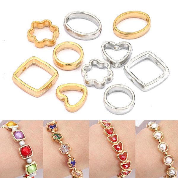 50 st Två Håls CCB Pärlor Ram Distanspärlor DIY Halsband Armband - Perfekt
