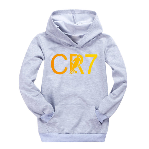 Cristiano Ronaldo Cr7 Hoodie Kostymer Barn Fotballgensere Barn Gaver Grå Grey 150 cm