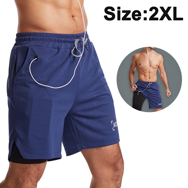 Men's sports shorts quick drying shorts with zip pocket