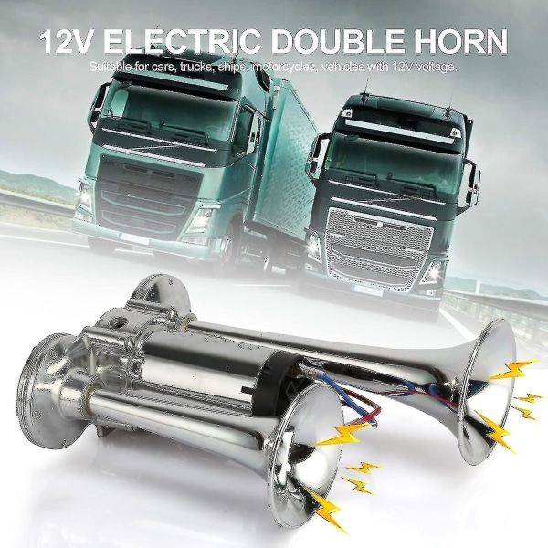 Lastbil og toghorn 600db dobbelte trompeter super høj elektrisk bilhorn kit med kompressor