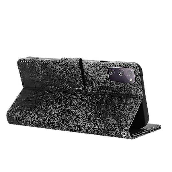 Frosted Læder Etui til Mandala Emed Retro Telefon Sort(FQ) For Samsung Galaxy S20 FE Black