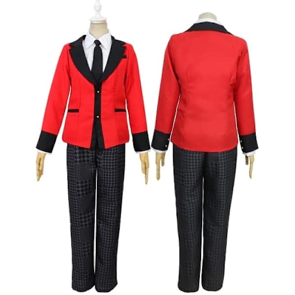 Anime Cosplay Kakegurui Ryota Suzui Kostyymi, Miesten Yhtenäiset Kouluasut Kostyymi Täydellinen Sarja Halloweenin Karnevaali Joulujuhliin (xl, punainen) M