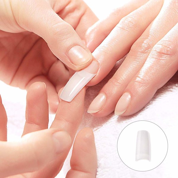 Akryl Negle Tips Hvid 500stk Fransk Kunstige Falske Tips til Manicure Neglekunst Saloner & Hjem DIY