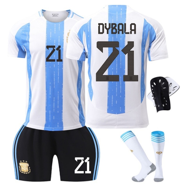 Uusi 24-25 Argentiinan jalkapalloasu nro 10 tähti koti 11 Di Maria 21 Dybala paita Size 7 socks + protective gear 26
