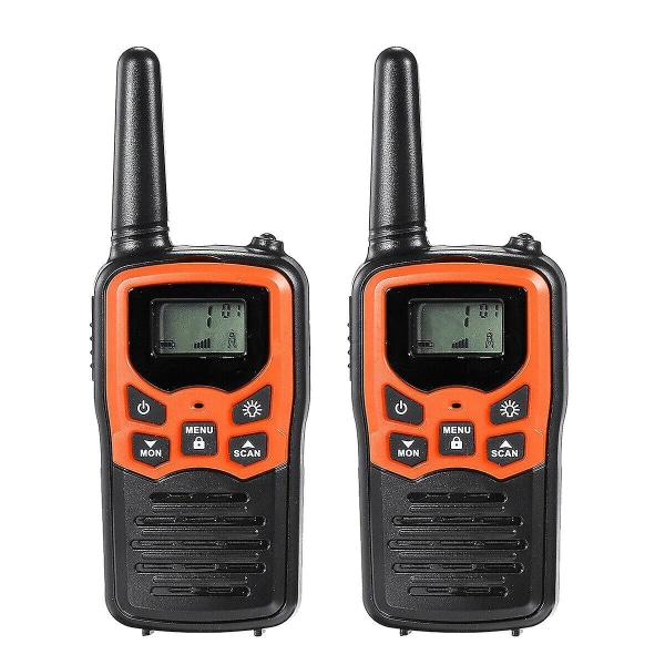 pcs håndholdt walkie talkie radio 22 kanaler sæt 10 km uhf 400-470 mhz dual band lang rækkevidde kommun BlackOrange