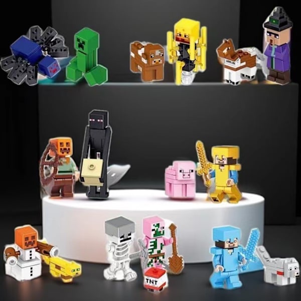 Minecraft Minifigurer Sæt 16 Minifigurer Børnegave 16 Dele 16 minifigures