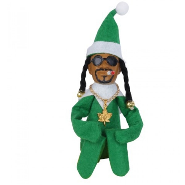 Snoop on a Stoop Elf, 1 kpl 24cm Elf on The Shelf -nukke, Hip Hop Elf -nukke Pehmolelu Pääsiäisen Elf -koriste Koti Sisustus Joululahja 3