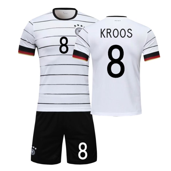 2021 Tysk landshold nr. 13 Muller fodboldtrøje sæt til mænd og kvinder, voksne og børn, konkurrenceuniform, træningspersonlig trøje 2021 German Socks No. 8 22