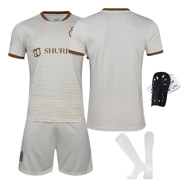 22-23 Riyadh Victory No. 7 Ronaldo jalkapalloasuasu Saudi Arabian League valkoinen pelipaita numerolla ja sukat No number + socks S