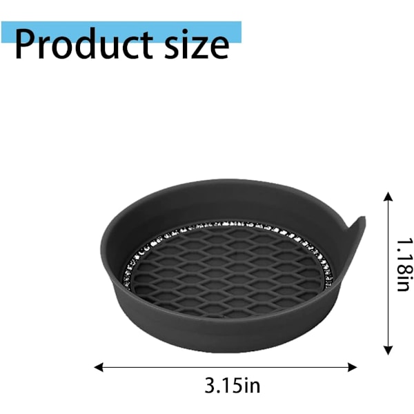Bling bilkoppholder-underlag, 4-pakks glitrende sklisikre sirkelkoppholder-innlegg, holdbare krystallbil-drikkekoppmatte