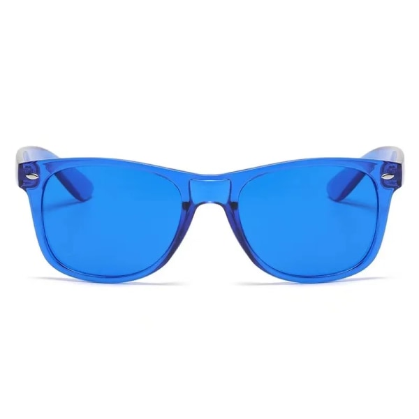 UV400 ylelliset unisex-aurinkolasit läpinäkyvät karkkiväriset lasit mainos yksityinen etiketti aurinkolasit Blue Cheap