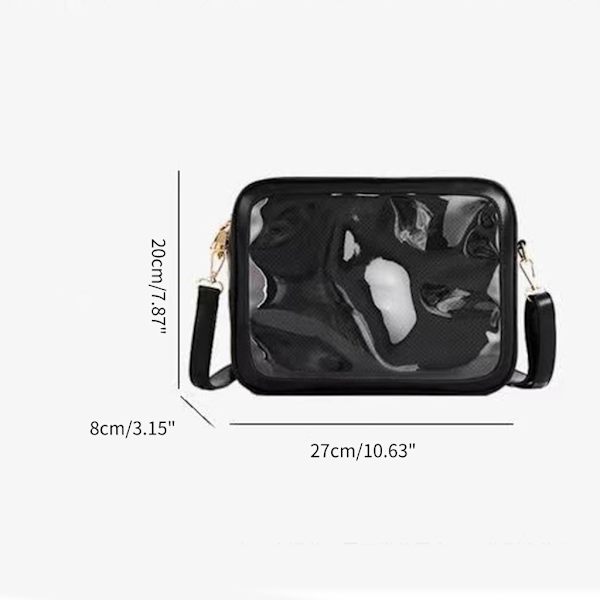 Naisten Ita-laukku, naisten japanilaistyylinen olkalaukku, tyttöjen söpö läpinäkyvä crossbody-laukku, opiskelijalaukku Black 0.26