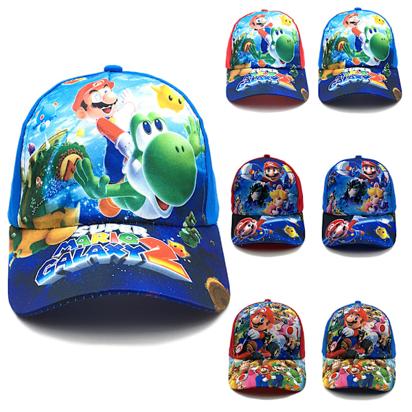 Super Mario Bros cap justerbar hatt for barn C-blue