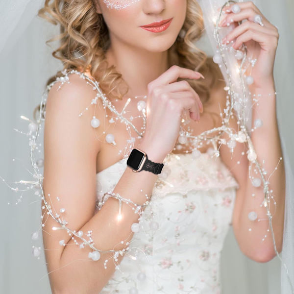 Silikone rem i blonder kompatibel med Apple Watch Band 38 mm 40 mm 42