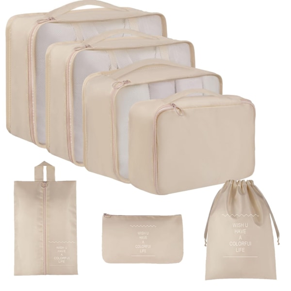 Reseförvaring sju-delars set necessär väska kläder och underkläder förpackning hopfällbar väska Seven-piece set in black