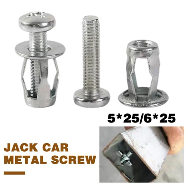 10 stk M5/M6 jack muttere Bil metall skrue kronemutter Skrue for Hollo silveryB 6*25 10pcs