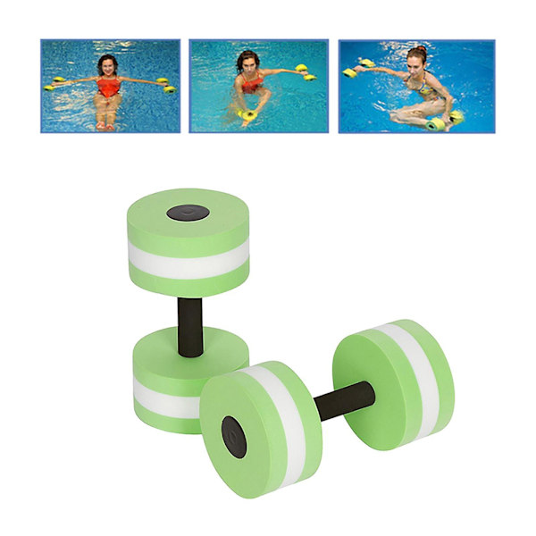 Svømmeflydere til voksne 1 par Aqua Fitness Dumbbells Skum Dumbbells Håndstænger Pool Modstandstræning Green