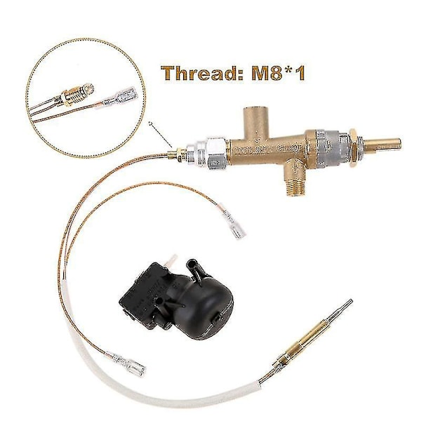 Gasskontrollventil for terrassevarmer, termoelement, sensor, dumpbryter, knott, propan, LPG, branngrop, kontroll Sa