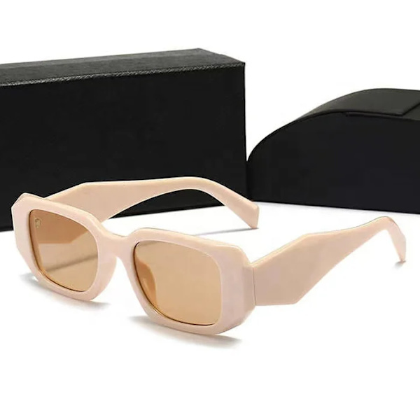 Topp 2024 nya lyxiga varumärkes pra dam designer solglasögon mode uv-skydd glasögon för män kvinna glas med förpackning Black with logo