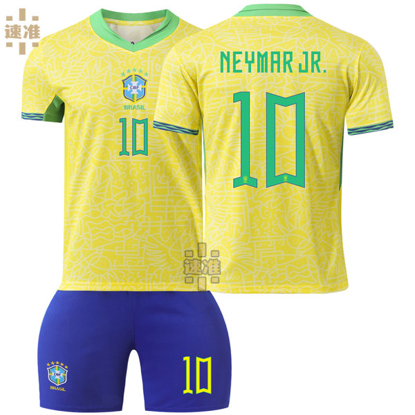 24-25 Brasilien tröja nr 10 Neymar 20 Vinicius 9 Charlesson vuxen barn kostym fotbollströja No socks size 10 XXL
