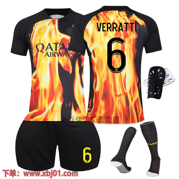 Fotballdrakt for barn og voksne, Paris spesialutgave 22-23, med Mbappé 7, Neymar 10 og Messi 30 No socks size 30 XL