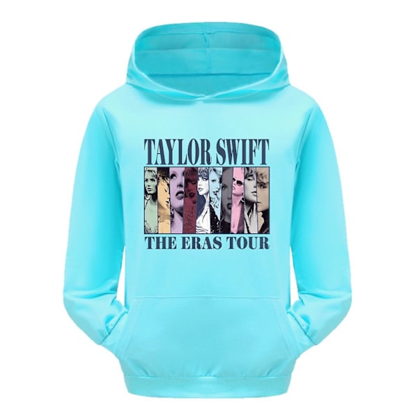 3-16 år barn Pop Taylor Swift The Eras Tour tryckt hettegenser jenter gutter hettegenser pullover topper Himmelblå