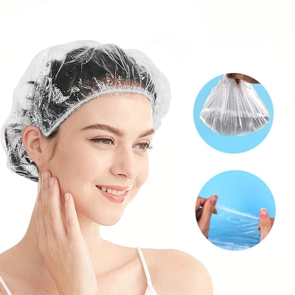 Cap Disposable - 100 pcs Thickening Ladies Shower Caps Normal Size Present Style 1