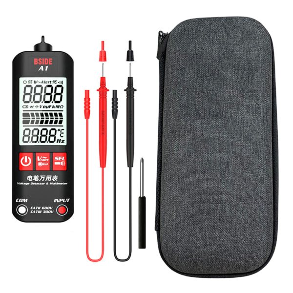 A1 Helautomatisk Anti-Burn Intelligent Digital Multimeter Spenningsdeteksjon Multimeter LCD-skjerm a1 cloth bag