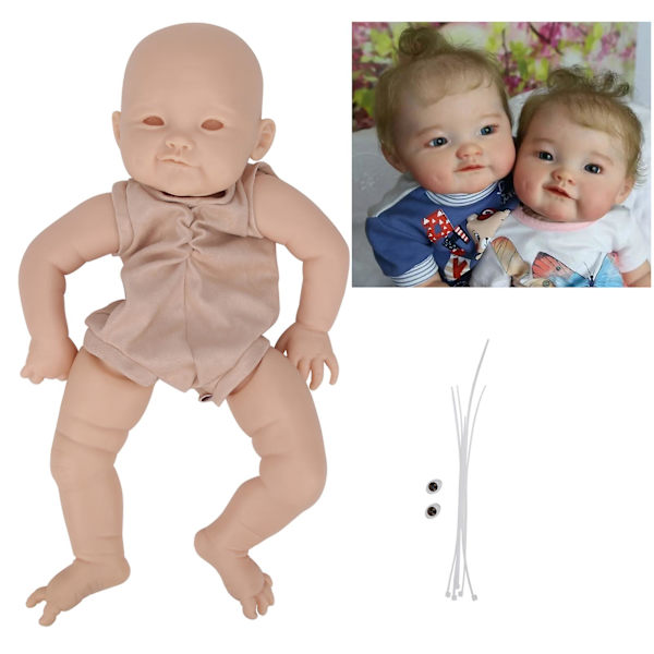 22 tums DIY Reborn docka set omålad naturtrogen docka kit tillbehör för barn