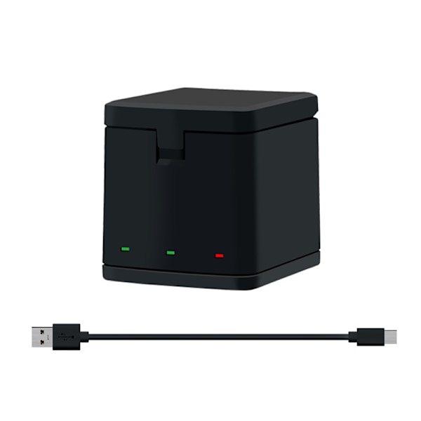 Kolminkertainen akkulaturisetti laturi + USB Type-C -kaapelitarvikesarja GoPro Hero 8 black/hero 7/Hero 6/5 -kameroille