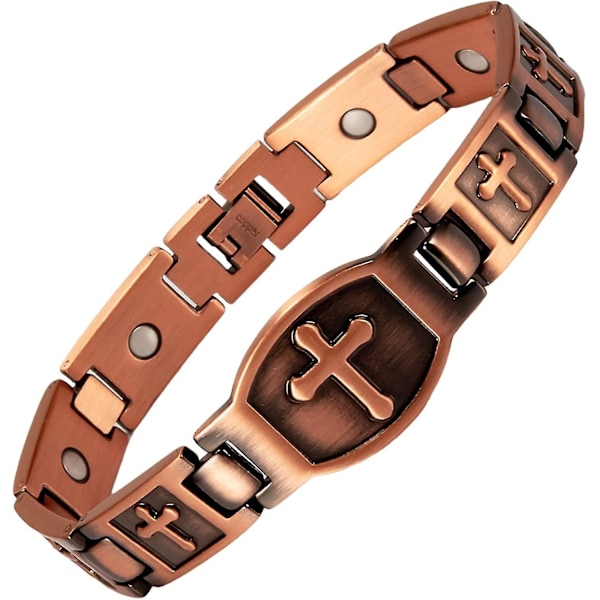 Herrar Heilwiy Koppar Armband Hälsosamt Armband Magnetiskt Armband Kors Armband