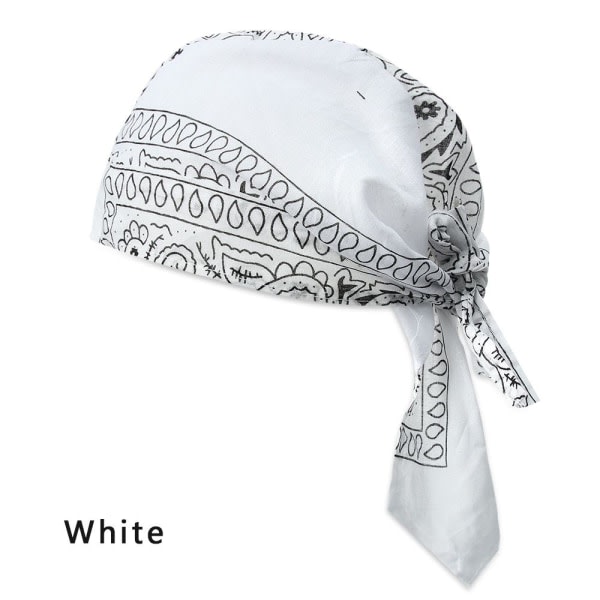 Hurtig tørkende pirathatt i bomulls sportsbandana white