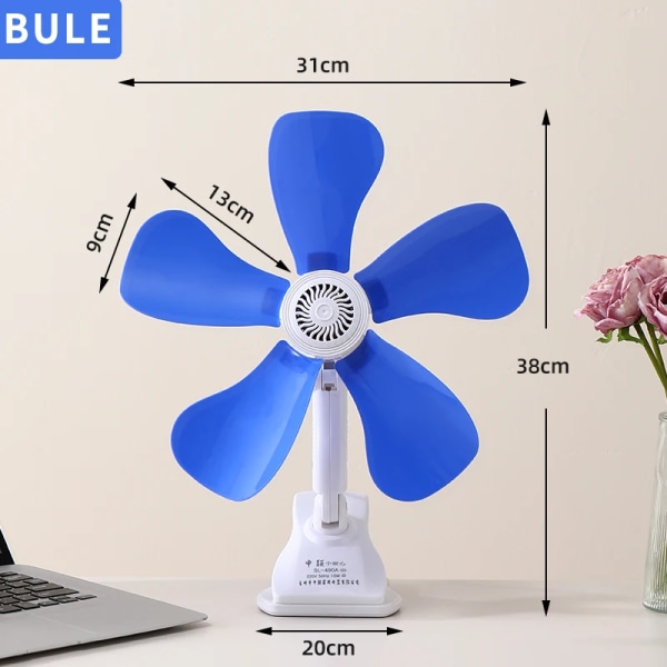 Wholesale New Household Small Five Plastic Fan Blades Soft Wind Clamp Electric Fan