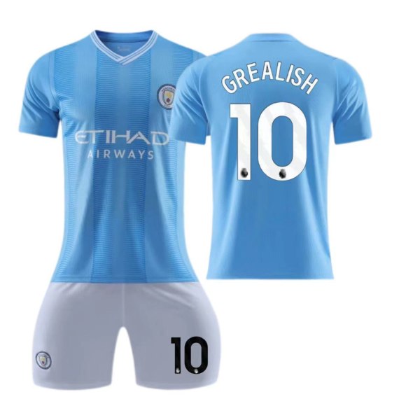 23-24 Manchester City hjemmebanetrøje nr. 9 Haaland dragt børns voksen sports fodbolduniform No socks size 10 S
