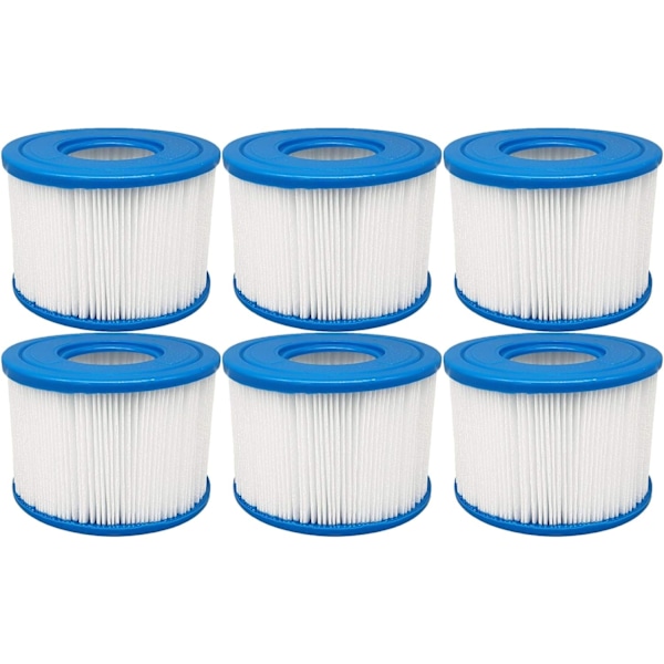 Koko VI -suodatinpatruuna, yhteensopiva Lay-Z-Spa-porealtaan Bestway Flowclear -suodatinpumppujen kanssa (6 kpl)