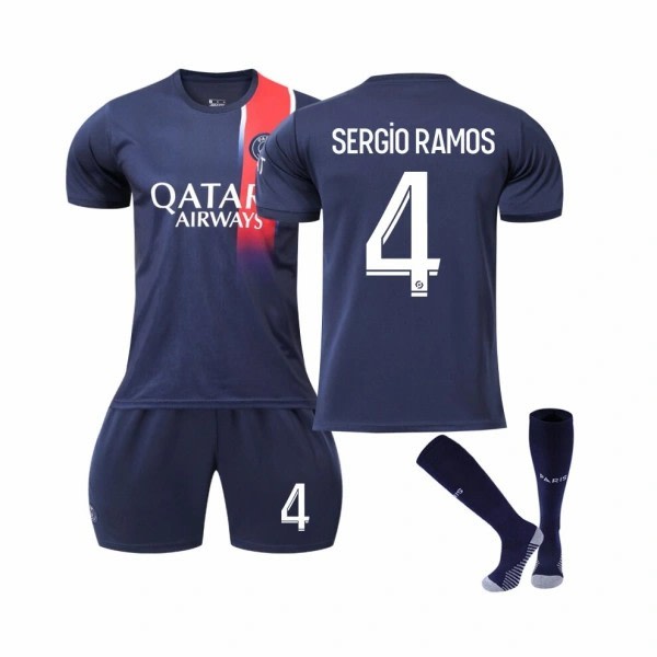 Paris Saint-Germain 2023/2024 Sergio Ramos #4 Hemmafotbollströja 16(90-100CM)