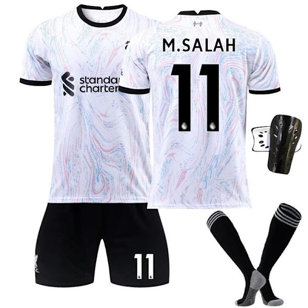 22-23 Liverpool vieras 11 Salah harmaa ja valkoinen jalkapalloasu puku nro 9 Firmino paita sukat Size 4 with socks #24
