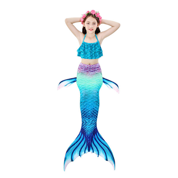3-delad flicka sjöjungfru svans bikini badkläder set STYLE 1 STYLE 1 120 cm