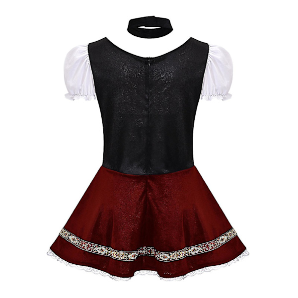 Rask frakt 2023 Beste Oktoberfest-kostyme for kvinner tysk bayersk Dirndl ølservering fin kjole S - 4xl svart Black S