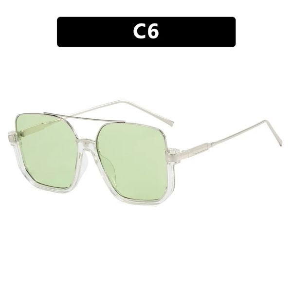 Fashion Custom plastic Luxury Vintage Solbriller 2024 Square Metal Half Rimless Solbriller Dobbelt Bro Uregelmæssige Solbriller C7 Fashion