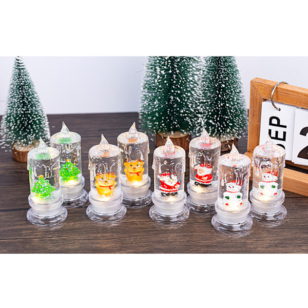 LED-julelys, 4 glitrende julelys uten flamme