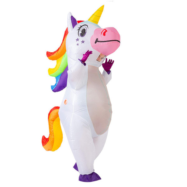 Creations Uppblåsbar Enhörningsdräkt Full Body Unicorn Air Blow-up Deluxe Halloween-dräkt - Vuxenstorlek